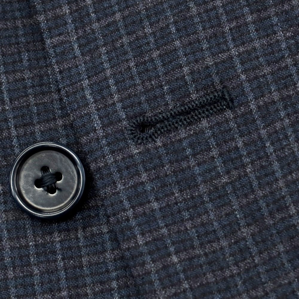 【中古】トンボリーニ TOMBOLINI ウールポリエステル チェック 2B テーラードジャケット ネイビーxグレー【 54 】【 状態ランクC 】【 メンズ 】