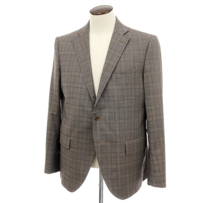 【中古】ルイジ ビアンキ マントヴァ Luigi Bianchi Mantova ウール チェック 2B テーラードジャケット グレー【サイズ54】【 状態ランクC 】【 メンズ 】