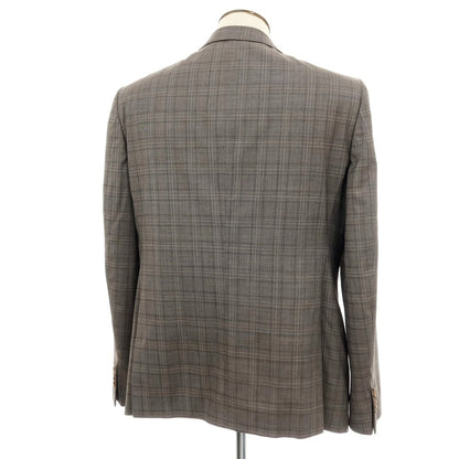 【中古】ルイジ ビアンキ マントヴァ Luigi Bianchi Mantova ウール チェック 2B テーラードジャケット グレー【サイズ54】【 状態ランクC 】【 メンズ 】