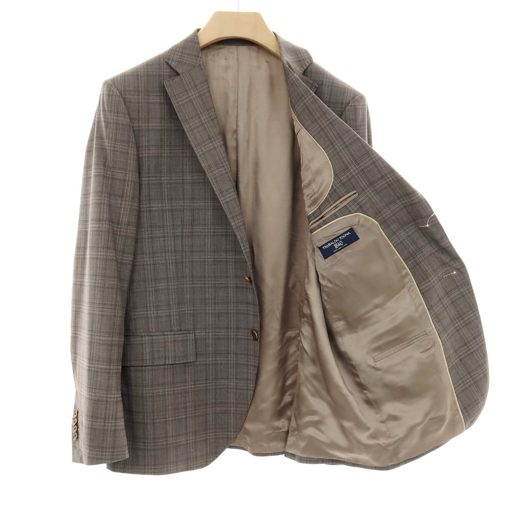 【中古】ルイジ ビアンキ マントヴァ Luigi Bianchi Mantova ウール チェック 2B テーラードジャケット グレー【サイズ54】【 状態ランクC 】【 メンズ 】