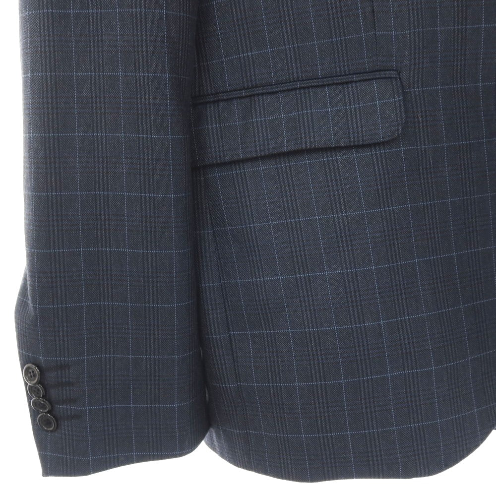 【中古】ヴィンセント トレード VINCENT TRADE ポリエステルアクリルレーヨンウールポリウレタン チェック 2つボタンスーツ ネイビー【サイズ54】【 状態ランクB 】【 メンズ 】