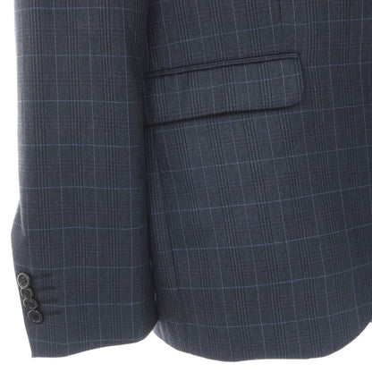 【中古】ヴィンセント トレード VINCENT TRADE ポリエステルアクリルレーヨンウールポリウレタン チェック 2つボタンスーツ ネイビー【サイズ54】【 状態ランクB 】【 メンズ 】