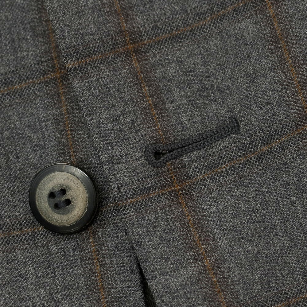 【中古】トネッロ TONELLO ウールポリエステル チェック 2B テーラードジャケット グレーxブラウン【 54 】【 状態ランクB 】【 メンズ 】