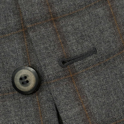 【中古】トネッロ TONELLO ウールポリエステル チェック 2B テーラードジャケット グレーxブラウン【 54 】【 状態ランクB 】【 メンズ 】