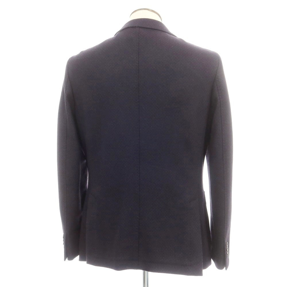 【中古】パオローニ PAOLONI ウールナイロンアクリル 2B テーラードジャケット ネイビーxブラウン【 54 】【 状態ランクB 】【 メンズ 】