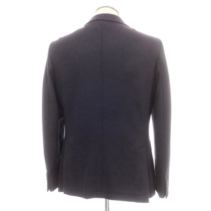 【中古】パオローニ PAOLONI ウールナイロンアクリル 2B テーラードジャケット ネイビーxブラウン【 54 】【 状態ランクB 】【 メンズ 】