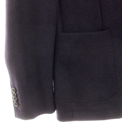 【中古】パオローニ PAOLONI ウールナイロンアクリル 2B テーラードジャケット ネイビーxブラウン【 54 】【 状態ランクB 】【 メンズ 】