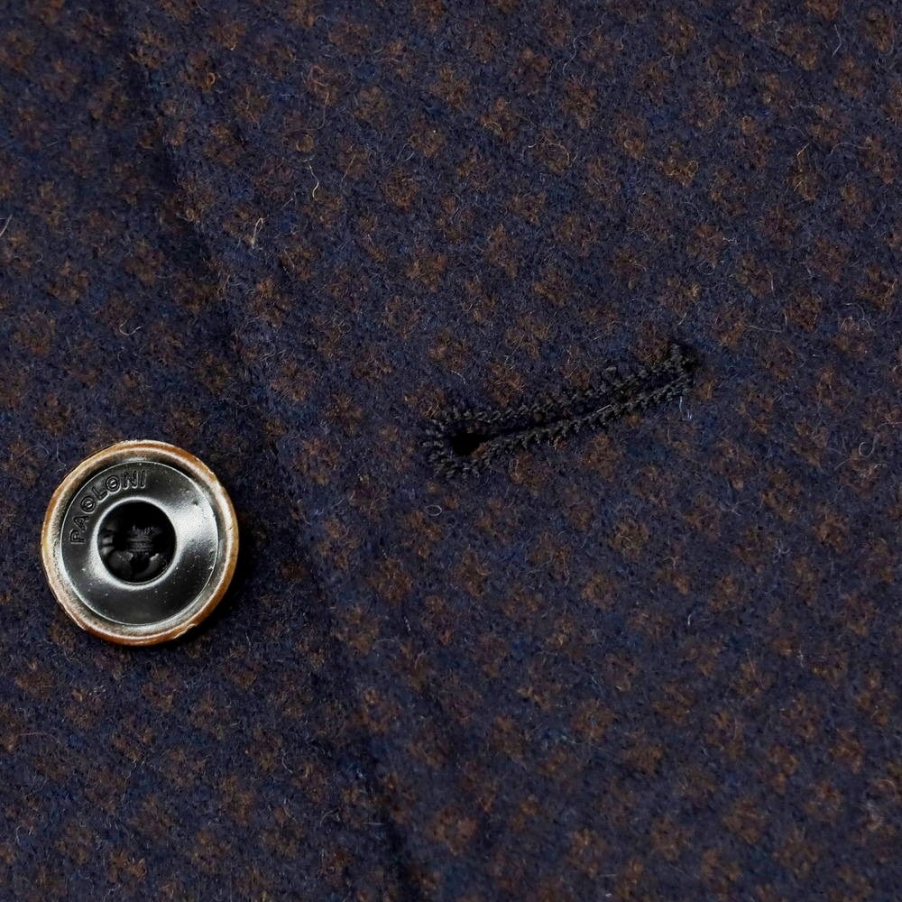 【中古】パオローニ PAOLONI ウールナイロンアクリル 2B テーラードジャケット ネイビーxブラウン【 54 】【 状態ランクB 】【 メンズ 】