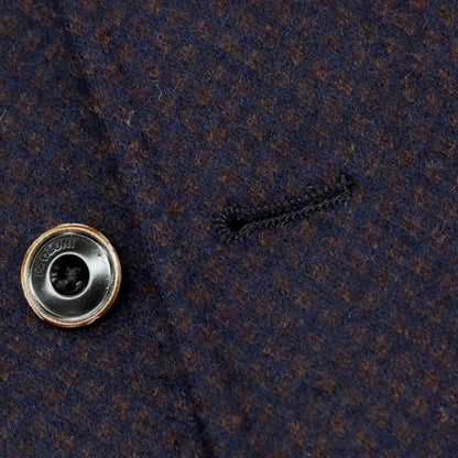 【中古】パオローニ PAOLONI ウールナイロンアクリル 2B テーラードジャケット ネイビーxブラウン【 54 】【 状態ランクB 】【 メンズ 】