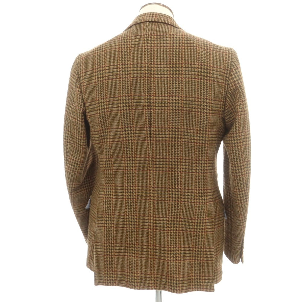 【中古】アラン ALAIN ウール チェック テーラードジャケット ベージュxブラウン【 54 】【 状態ランクC 】【 メンズ 】