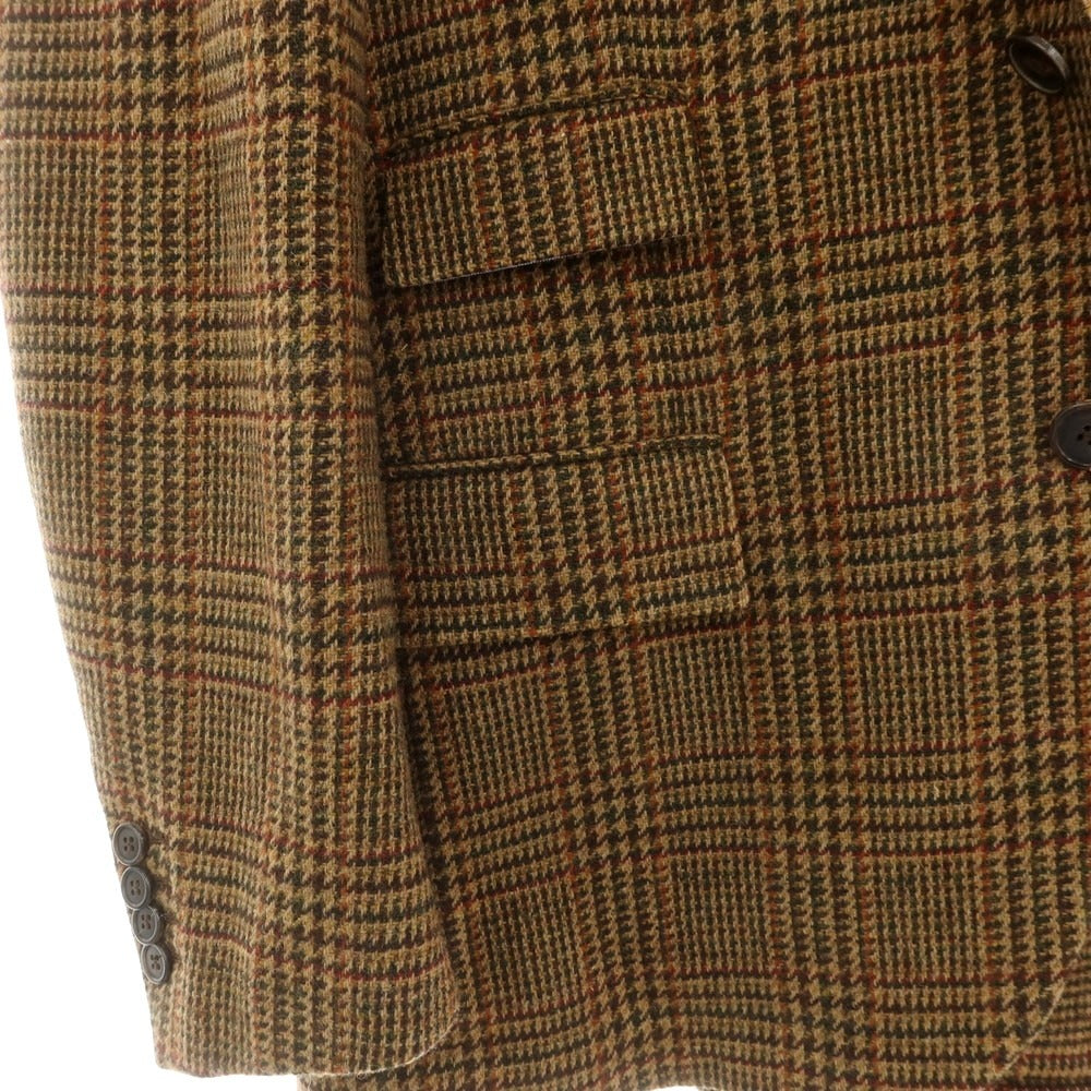 【中古】アラン ALAIN ウール チェック テーラードジャケット ベージュxブラウン【 54 】【 状態ランクC 】【 メンズ 】
