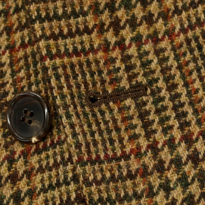 【中古】アラン ALAIN ウール チェック テーラードジャケット ベージュxブラウン【 54 】【 状態ランクC 】【 メンズ 】