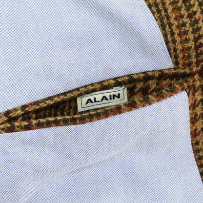 【中古】アラン ALAIN ウール チェック テーラードジャケット ベージュxブラウン【 54 】【 状態ランクC 】【 メンズ 】