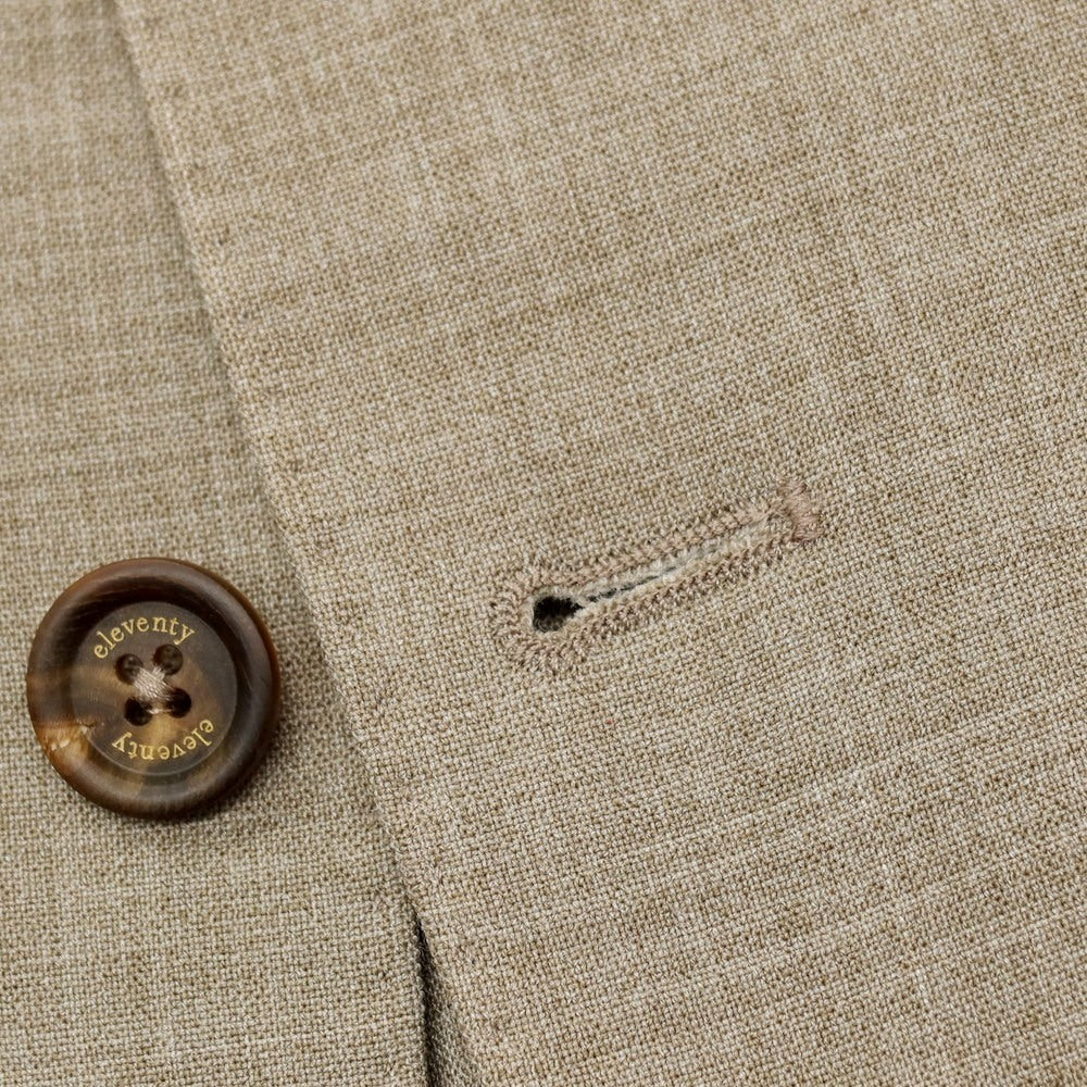 【中古】イレブンティ eleventy ポリエステルウール ジャージー 2B テーラードジャケット ダークベージュ【サイズ54】【 状態ランクB 】【 メンズ 】