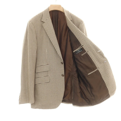 【中古】サルトリオ Sartorio ウール チェック テーラードジャケット ベージュxブラウン【 54 】【 状態ランクB 】【 メンズ 】