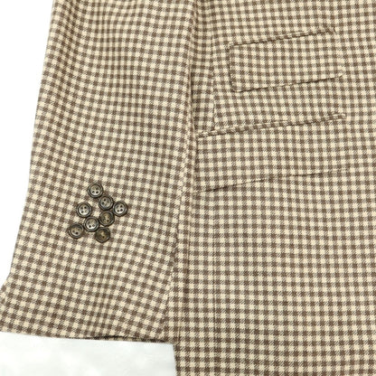 【中古】サルトリオ Sartorio ウール チェック テーラードジャケット ベージュxブラウン【 54 】【 状態ランクB 】【 メンズ 】