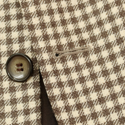 【中古】サルトリオ Sartorio ウール チェック テーラードジャケット ベージュxブラウン【 54 】【 状態ランクB 】【 メンズ 】