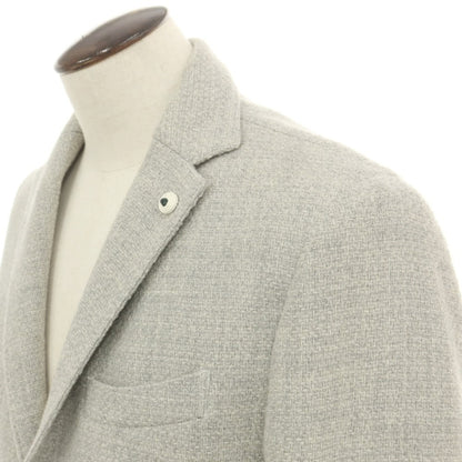 【中古】ブランドゥ Brando ツイードウール テーラードジャケット ライトグレー【 54 】【 状態ランクB 】【 メンズ 】