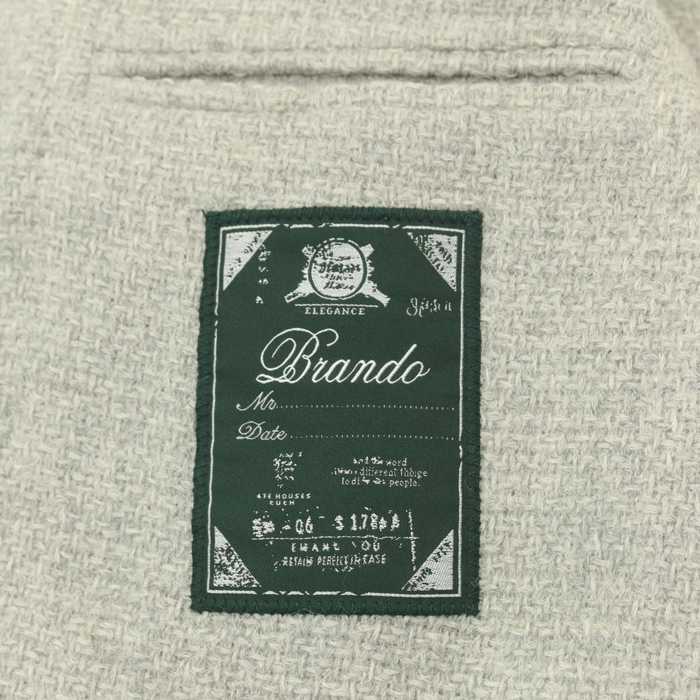 【中古】ブランドゥ Brando ツイードウール テーラードジャケット ライトグレー【サイズ54】【 状態ランクB 】【 メンズ 】[CPD]