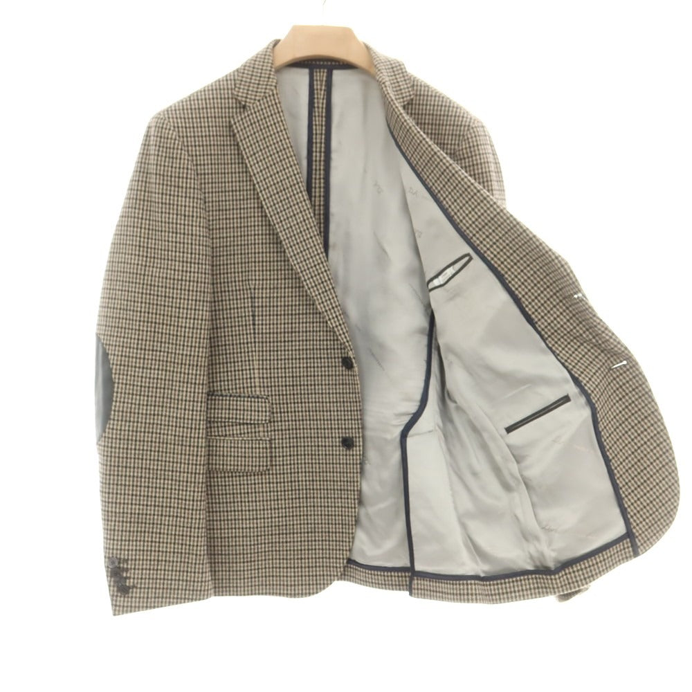 【中古】ダニエレアレッサンドリーニ DANIELE ALESSANDRINI コットンウール チェック カジュアルジャケット ベージュxブラック【 54 】【 状態ランクC 】【 メンズ 】