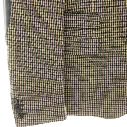 【中古】ダニエレアレッサンドリーニ DANIELE ALESSANDRINI コットンウール チェック カジュアルジャケット ベージュxブラック【 54 】【 状態ランクC 】【 メンズ 】