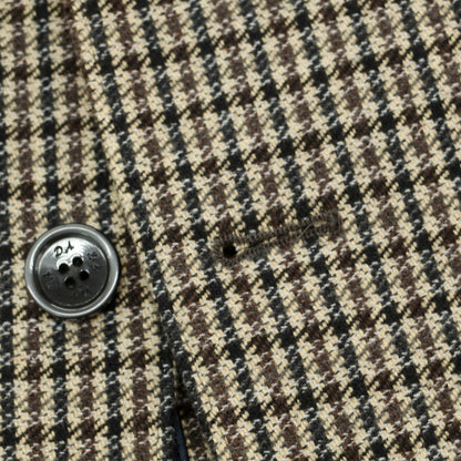 【中古】ダニエレアレッサンドリーニ DANIELE ALESSANDRINI コットンウール チェック カジュアルジャケット ベージュxブラック【 54 】【 状態ランクC 】【 メンズ 】