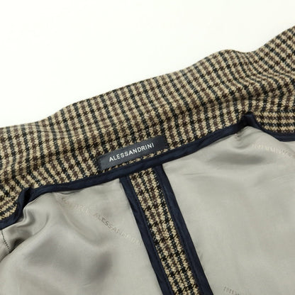 【中古】ダニエレアレッサンドリーニ DANIELE ALESSANDRINI コットンウール チェック カジュアルジャケット ベージュxブラック【 54 】【 状態ランクC 】【 メンズ 】