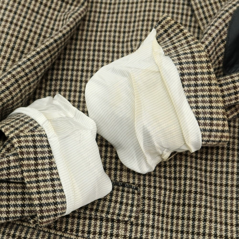 【中古】ダニエレアレッサンドリーニ DANIELE ALESSANDRINI コットンウール チェック カジュアルジャケット ベージュxブラック【 54 】【 状態ランクC 】【 メンズ 】