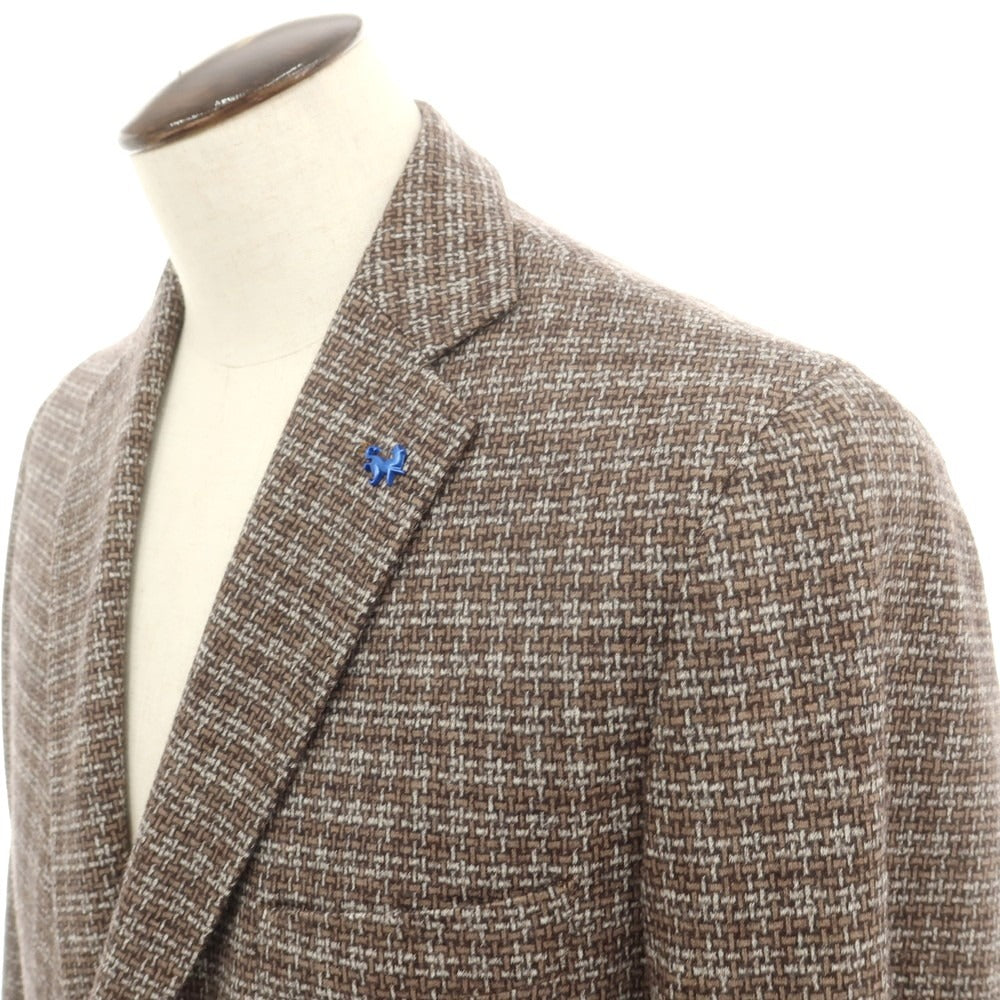 【中古】トンボリーニ TOMBOLINI ウールコットン テーラードジャケット ブラウンxグレー【 54 】【 状態ランクB 】【 メンズ 】