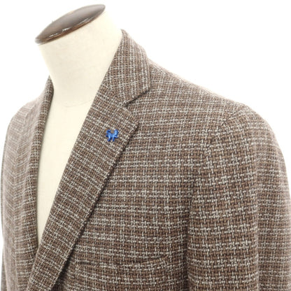 【中古】トンボリーニ TOMBOLINI ウールコットン テーラードジャケット ブラウンxグレー【 54 】【 状態ランクB 】【 メンズ 】