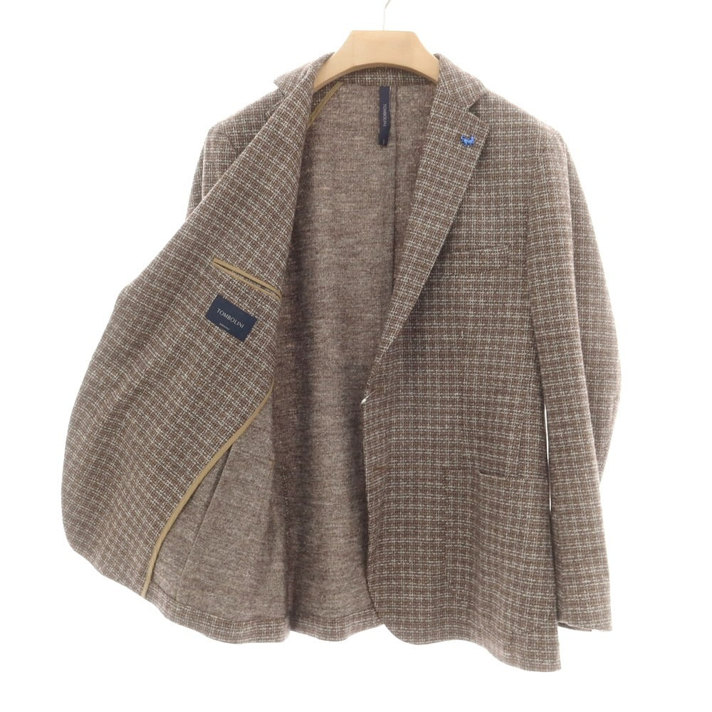 【中古】トンボリーニ TOMBOLINI ウールコットン テーラードジャケット ブラウンxグレー【 54 】【 状態ランクB 】【 メンズ 】
