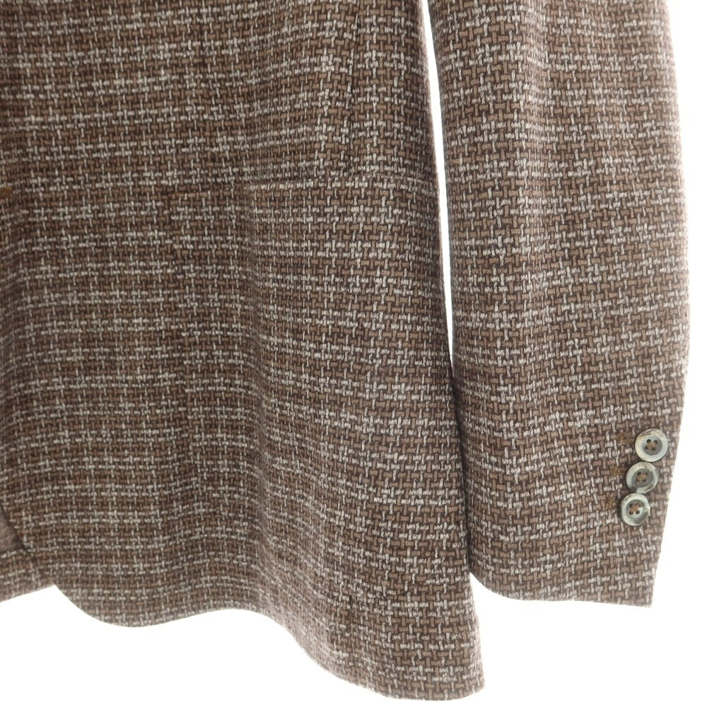 【中古】トンボリーニ TOMBOLINI ウールコットン テーラードジャケット ブラウンxグレー【 54 】【 状態ランクB 】【 メンズ 】