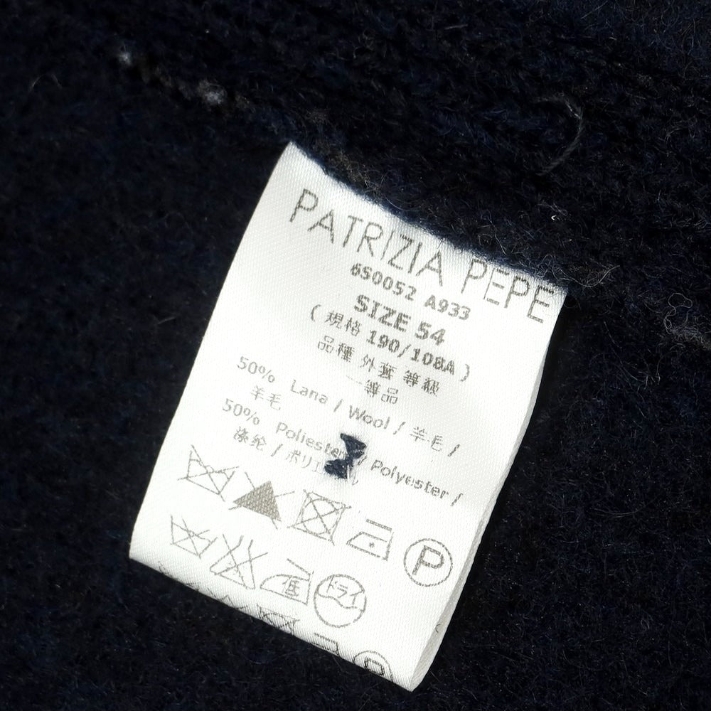 【中古】パトリツィア ペぺ PATRIZIA PEPE ウールポリエステル 3B カジュアルジャケット ネイビー【サイズ54】【 状態ランクB 】【 メンズ 】[CPD]