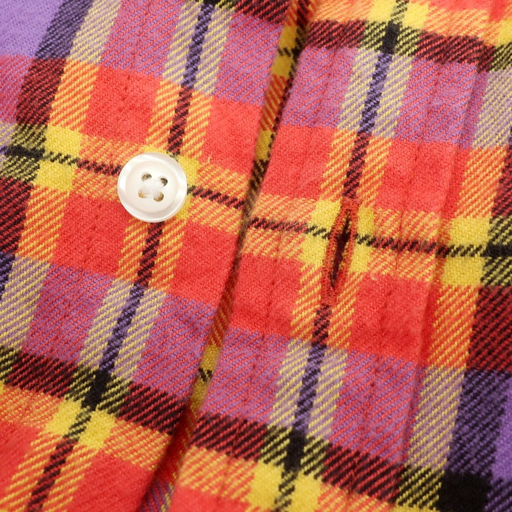 【中古】シュプリーム Supreme 2025年秋冬 Plaid Flannel Shirt チェック ボタンダウン カジュアルシャツ オレンジxパープル【 M 】【 状態ランクB 】【 メンズ 】