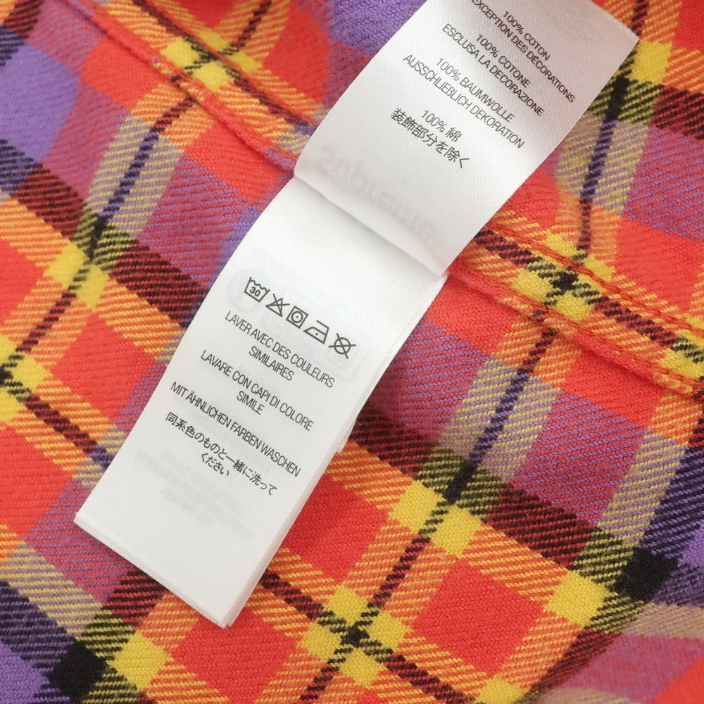【中古】シュプリーム Supreme 2025年秋冬 Plaid Flannel Shirt チェック ボタンダウン カジュアルシャツ オレンジxパープル【サイズM】【 状態ランクB 】【 メンズ 】[CPD]