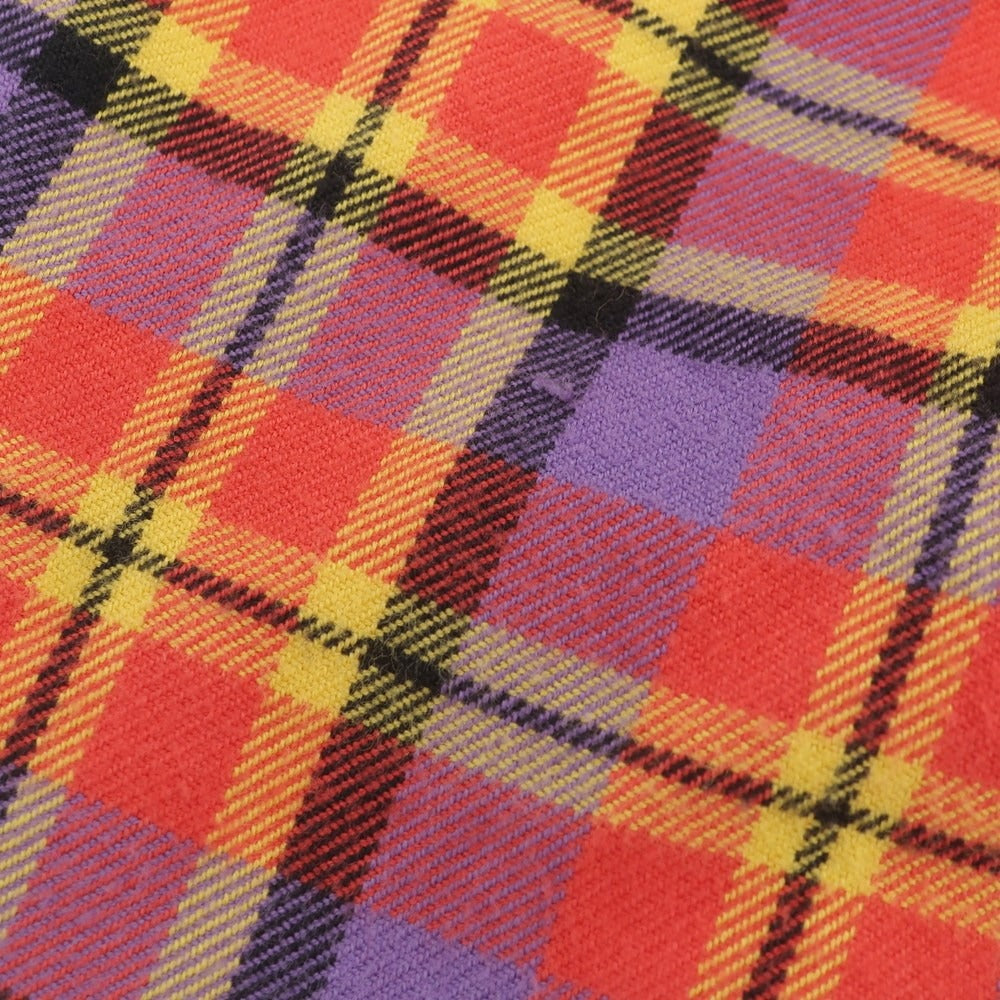 【中古】シュプリーム Supreme 2025年秋冬 Plaid Flannel Shirt チェック ボタンダウン カジュアルシャツ オレンジxパープル【 M 】【 状態ランクB 】【 メンズ 】