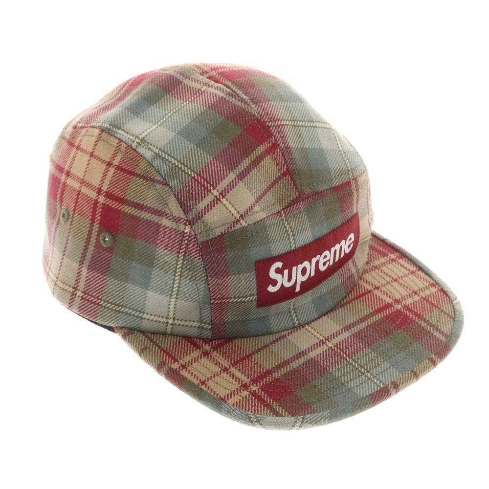 【中古】シュプリーム Supreme 2025年秋冬 Lochcarron Camp Cap チェック キャンプキャップ カーキxレッド【 ONE(58cm) 】【 状態ランクA 】【 メンズ 】