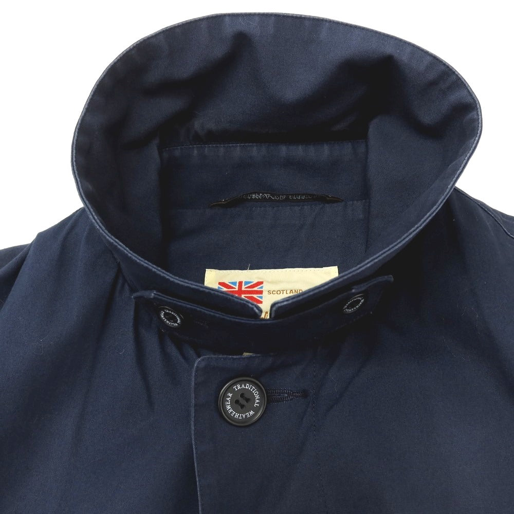 【中古】トラディショナルウェザーウェア Traditional Weatherwear コットン ステンカラーコート ネイビー【サイズ38】【 状態ランクD 】【 メンズ 】[BPD]