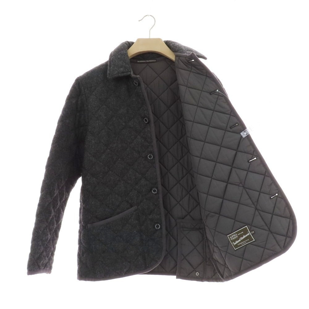 【中古】トラディショナルウェザーウェア Traditional Weatherwear ウール キルティングブルゾン グレー【 40 】【 状態ランクB 】【 メンズ 】
