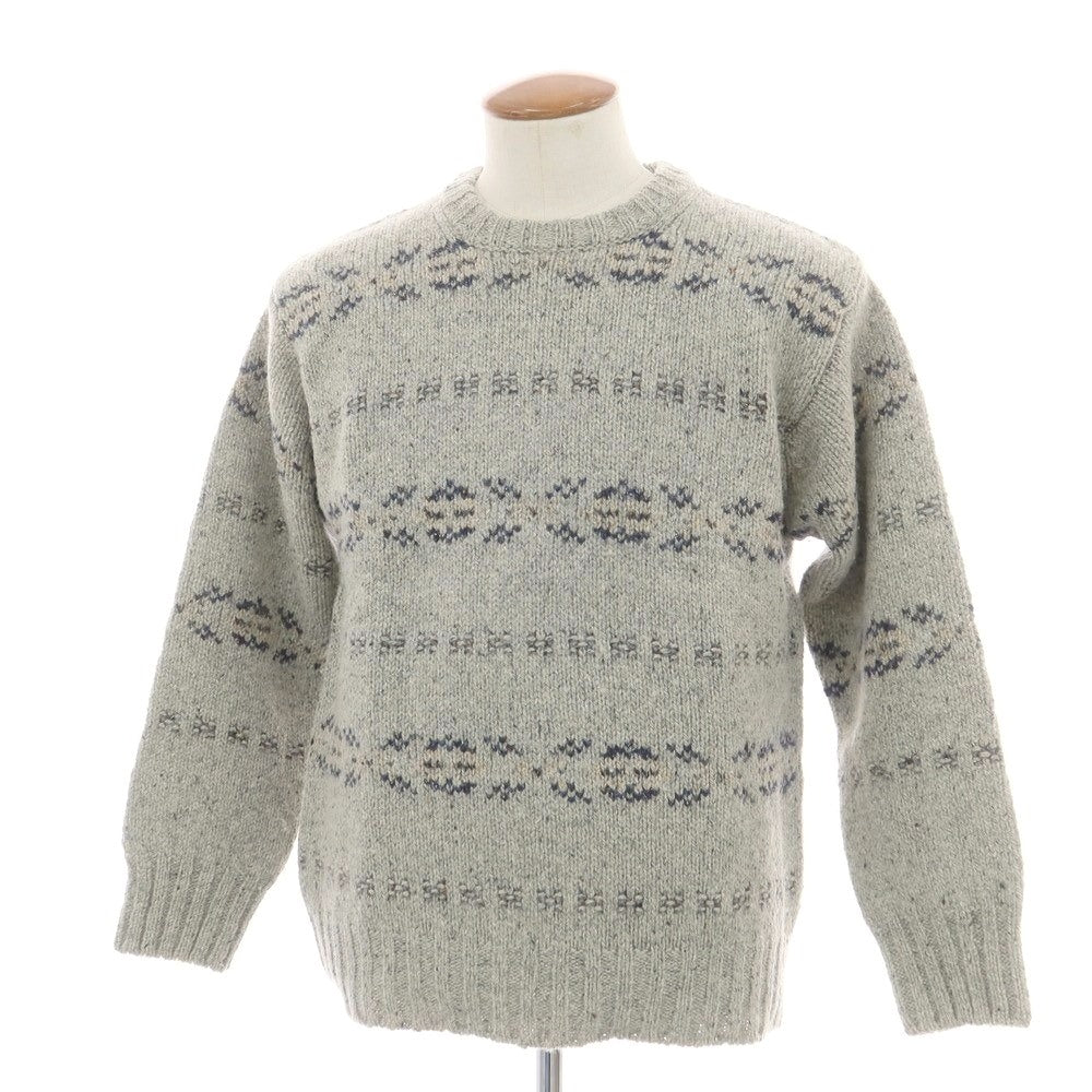 【中古】ヘンリーコットンズ Henry Cottons ウールシルク クルーネック プルオーバーニット ライトグレー【 表記なし（L位） 】【 状態ランクB 】【 メンズ 】