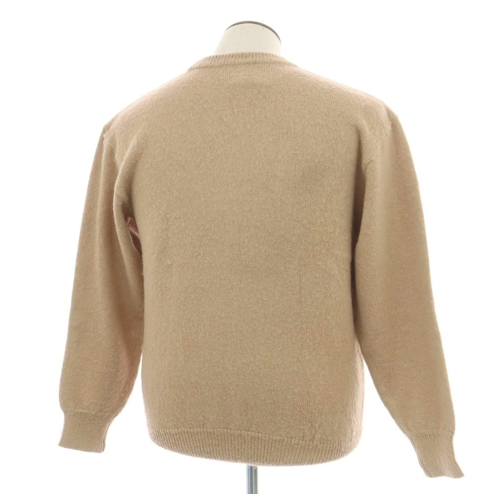 【中古】ヘンリーコットンズ Henry Cottons ウール アーガイル クルーネック プルオーバーニット ダークベージュ【サイズ表記なし（XL位）】【 状態ランクC 】【 メンズ 】[CPD]