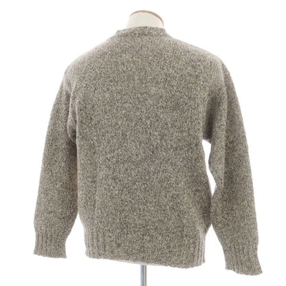 【中古】ヘンリーコットンズ Henry Cottons ウールアルパカ クルーネック プルオーバーニット グレーxライトベージュ【 表記なし（L位） 】【 状態ランクB 】【 メンズ 】