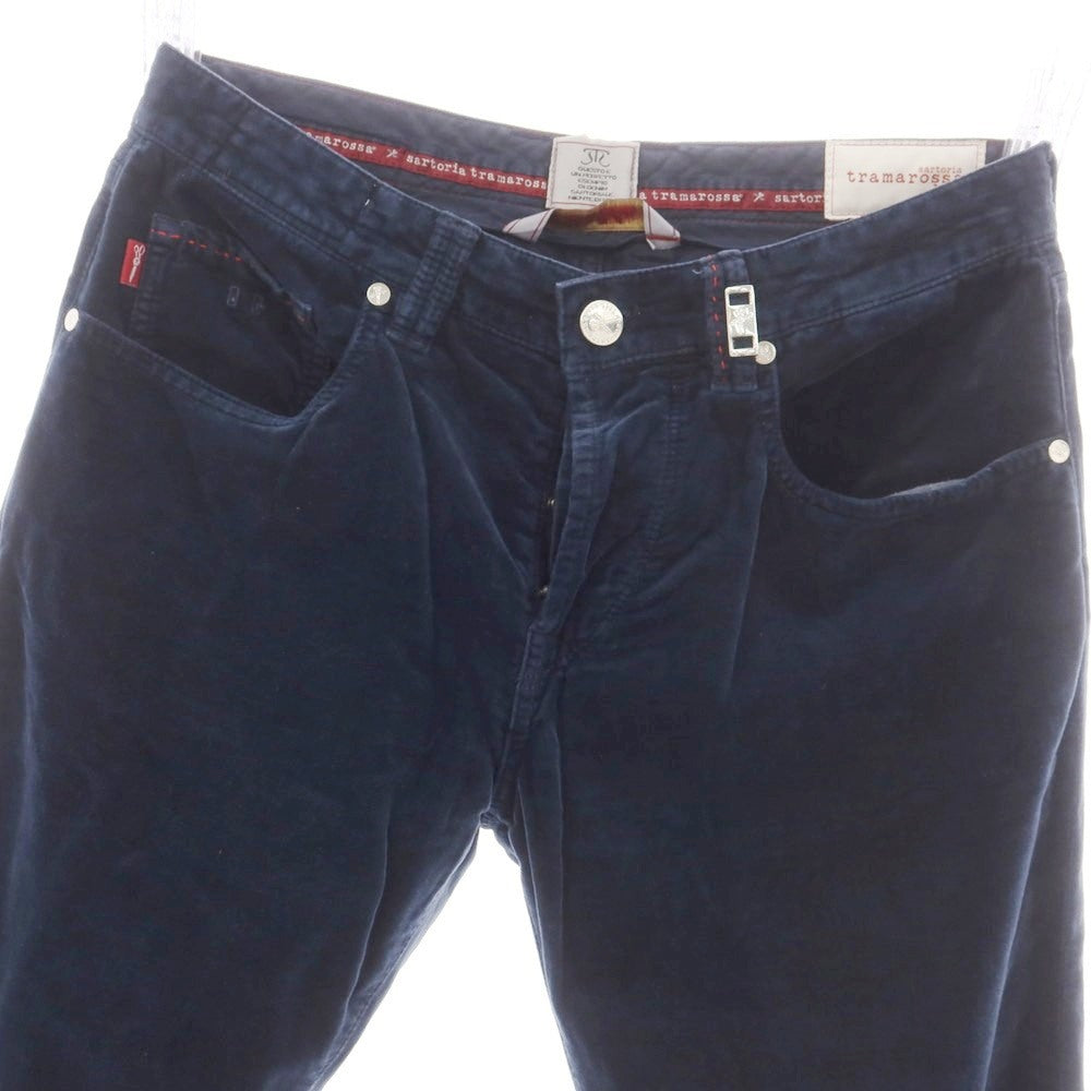 【中古】トラマロッサ Tramarossa MICHELANGELO ストレッチコットン 5ポケットパンツ ネイビー【 30 】【 状態ランクC 】【 メンズ 】