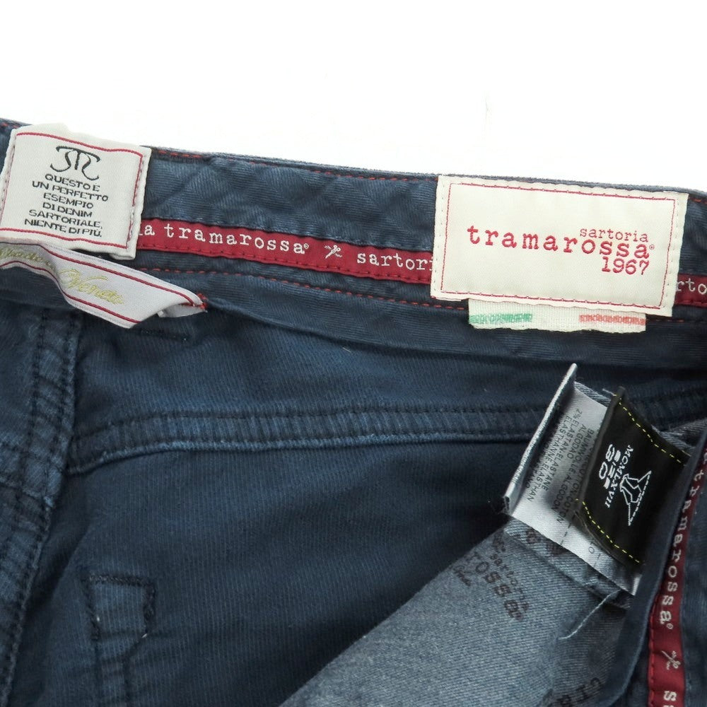 【中古】トラマロッサ Tramarossa MICHELANGELO ストレッチコットン 5ポケットパンツ ネイビー【 30 】【 状態ランクC 】【 メンズ 】