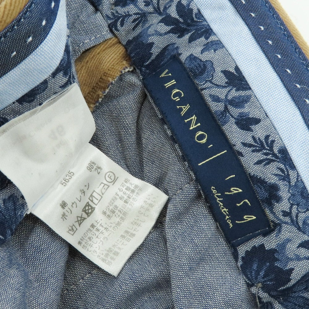 【中古】ヴィガーノ VIGANO ストレッチコットン カジュアルスラックスパンツ ベージュ系【 46 】【 状態ランクC 】【 メンズ 】