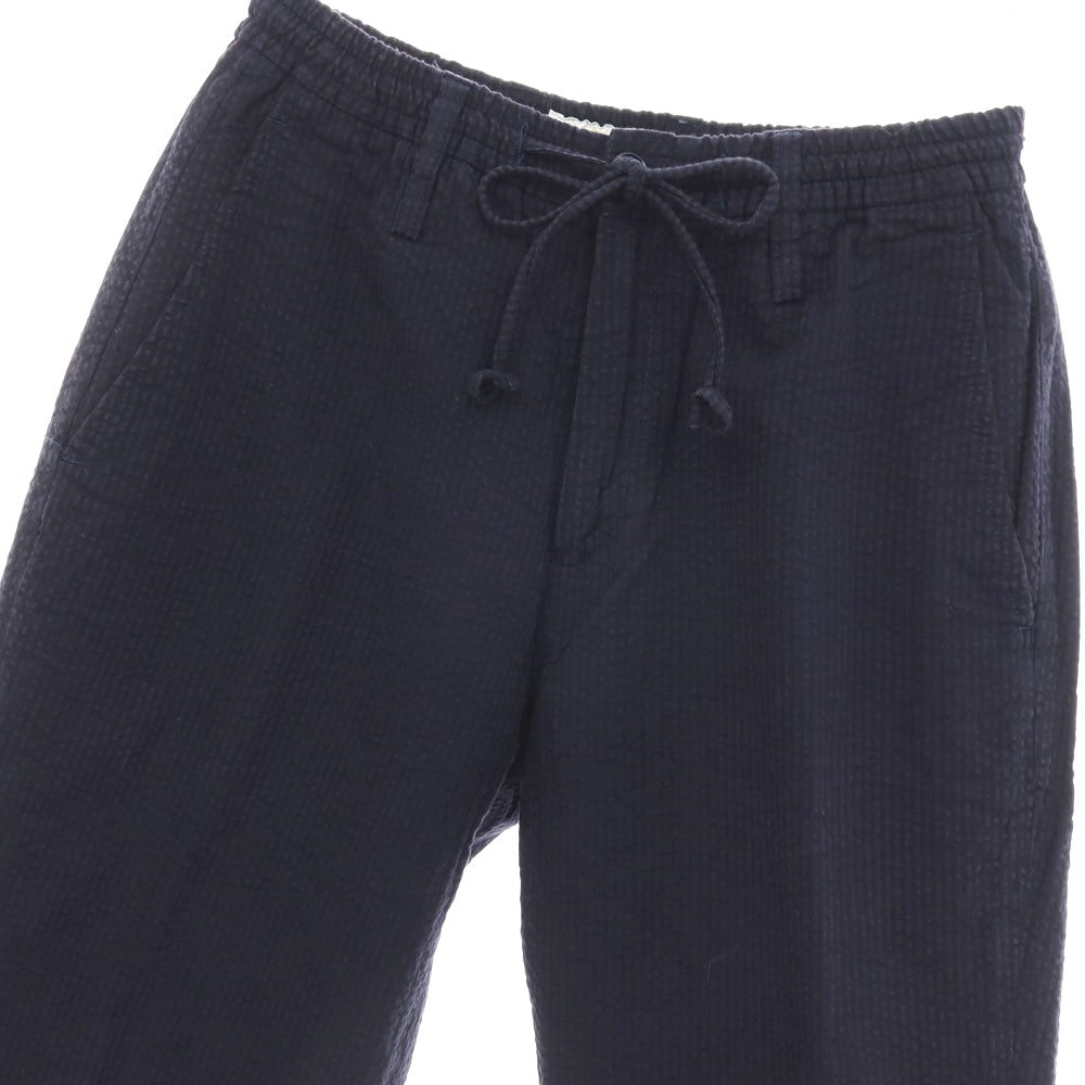 【中古】ジャンネット giannetto コットン サッカー ストライプ イージーパンツ ネイビー【サイズ46】【 状態ランクC 】【 メンズ 】