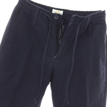 【中古】ジャンネット giannetto コットン サッカー ストライプ イージーパンツ ネイビー【サイズ46】【 状態ランクC 】【 メンズ 】