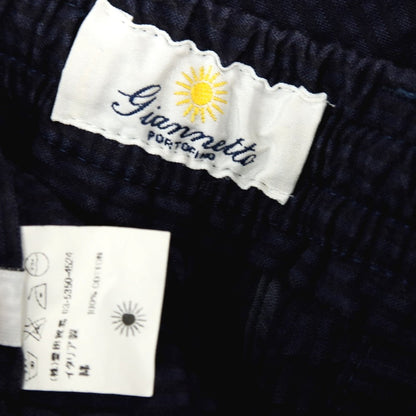 【中古】ジャンネット giannetto コットン サッカー ストライプ イージーパンツ ネイビー【サイズ46】【 状態ランクC 】【 メンズ 】