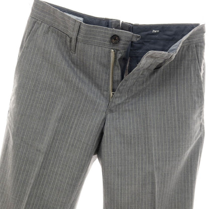 【中古】リデアル lideal Parm ウールポリエステル ピンストライプ カジュアルスラックスパンツ ライトグレーxホワイト【サイズ29】【 状態ランクB 】【 メンズ 】