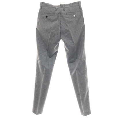 【中古】リデアル lideal Parm ウールポリエステル ピンストライプ カジュアルスラックスパンツ ライトグレーxホワイト【サイズ29】【 状態ランクB 】【 メンズ 】